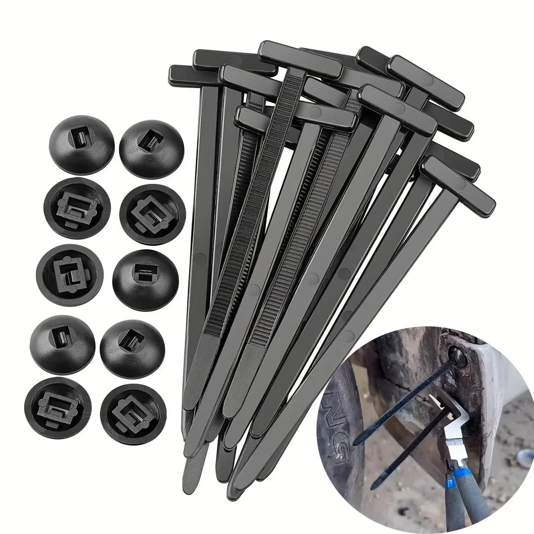 5-200 Pezzi Fibbia per Fascetta Stringicavo con Chiodo Centrale, Fibbia per Fascetta Stringicavo per Parafango, Rivestimento Interno e Bagagliaio