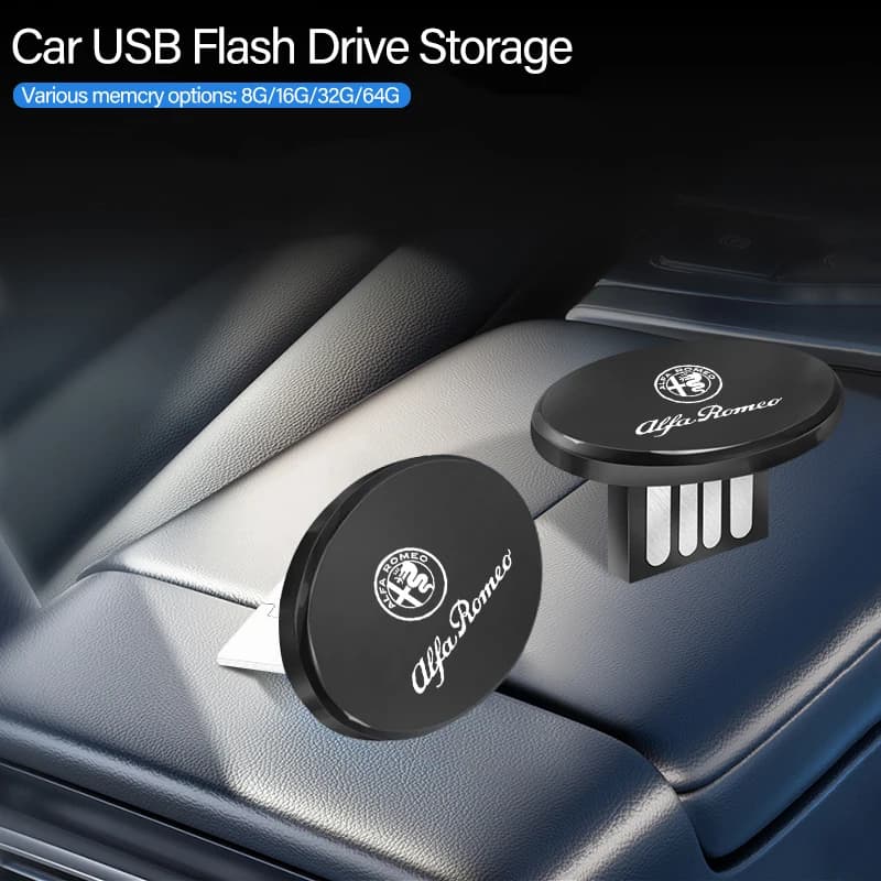 2026 Hot Alfa Romeo 1 Pz Logo Auto Piccolo Disco U Flash Drive Universale USB Tipo-C Accessori Per Alfa Romeo 4C 159 166 Spider Giu