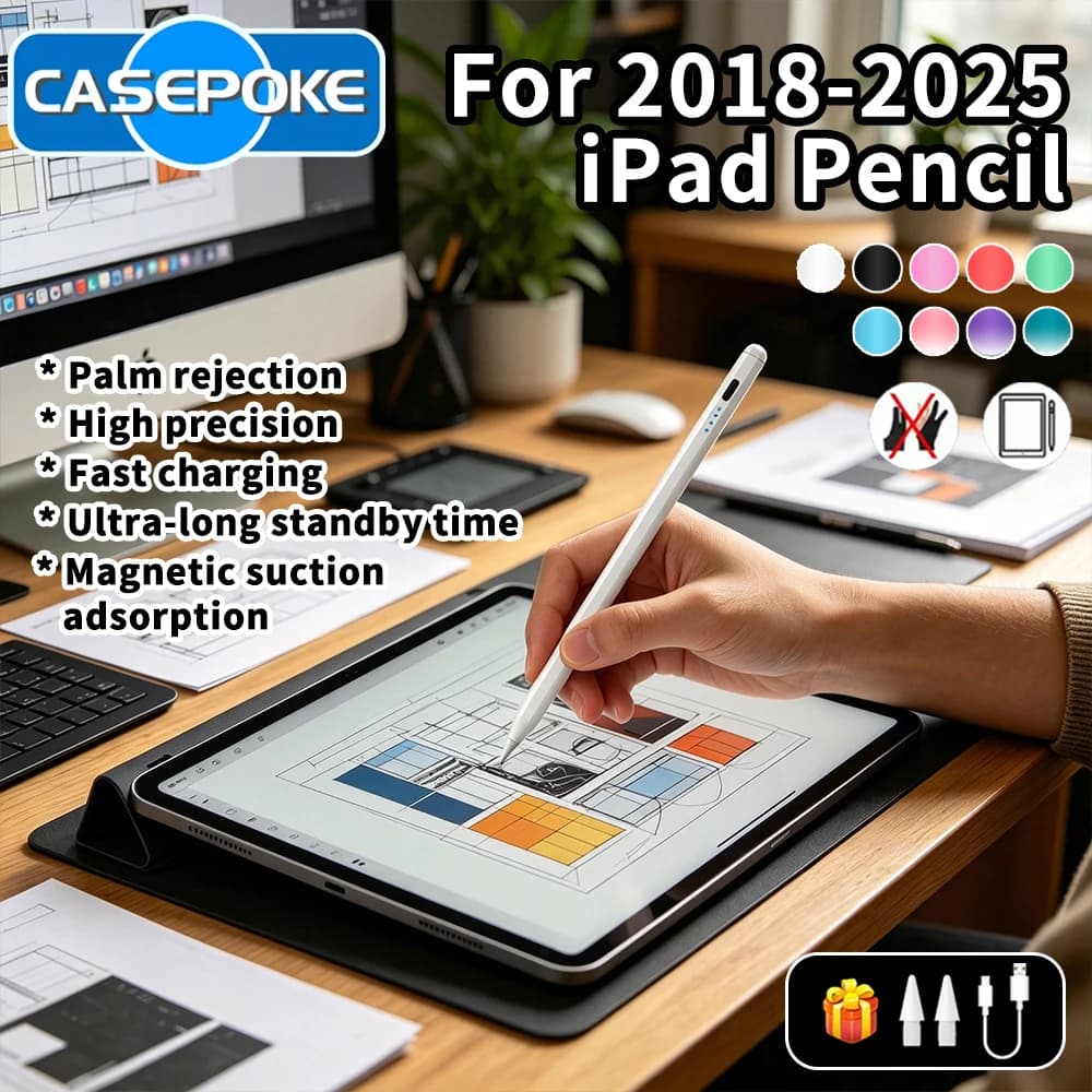 Nuova Penna Stilo per Apple Pencil con Rilevamento del Palmo per iPad 7/8/9/10/11a Gen A16 Air 5 4 3 Pro 11 12.9 13 Mini 6 7 - Penna da Disegno