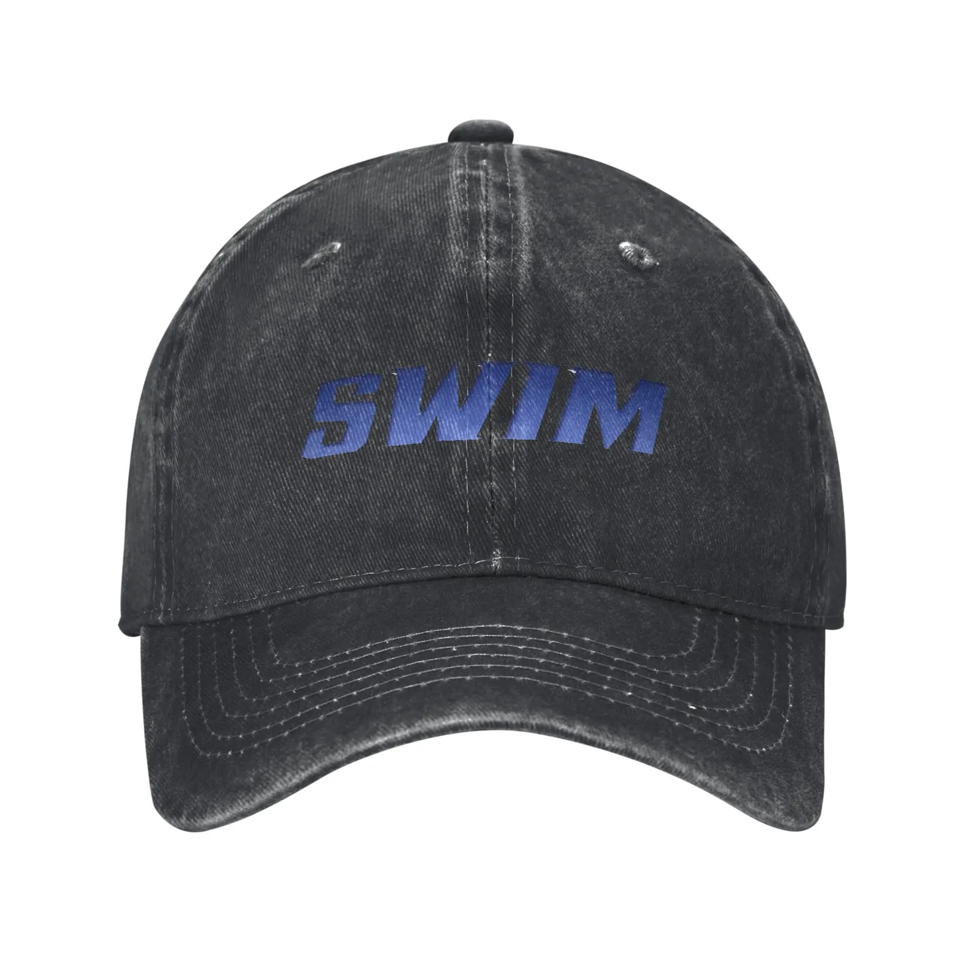 Adjustable Vintage Baseball Hat for Men and Women, K-Pop Style, with Written 'I just wanna dive Swim ship', Trucker Model