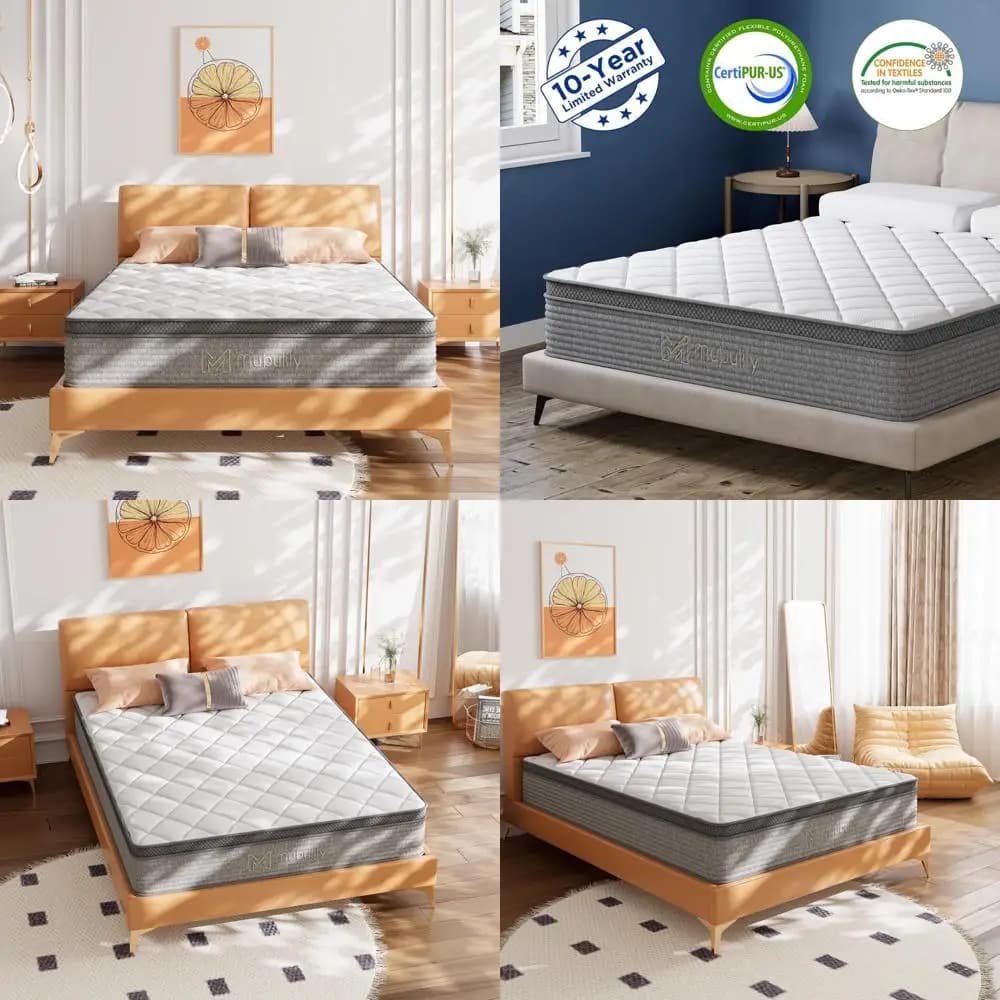 Materasso ibrido in memory foam da 12 pollici con molle insacchettate per alleviare la pressione e il supporto dei mal di schiena