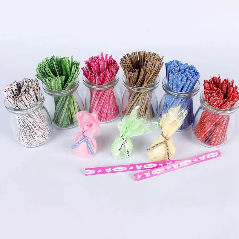 200pcs Candy Gift Packing Tie Bread Bag Kraft Tape 4mm carta Kraft Twist Ties stampato "specialmente per te"