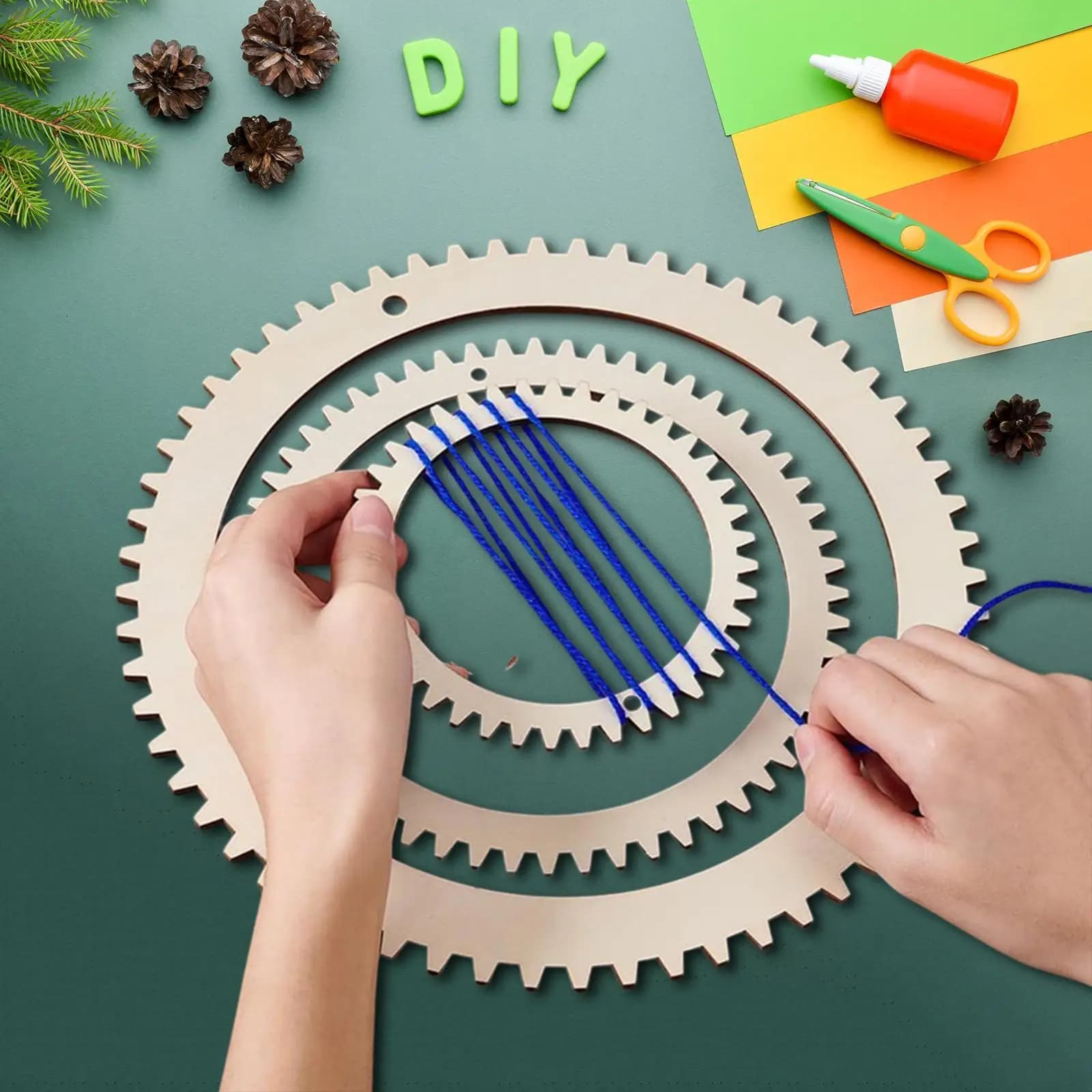 Hand Knitting Board Set DIY Weaving Art Easy to Use Portable Weaving Supplies for Table Mat Scarf Beginners Craft Enthusiasts