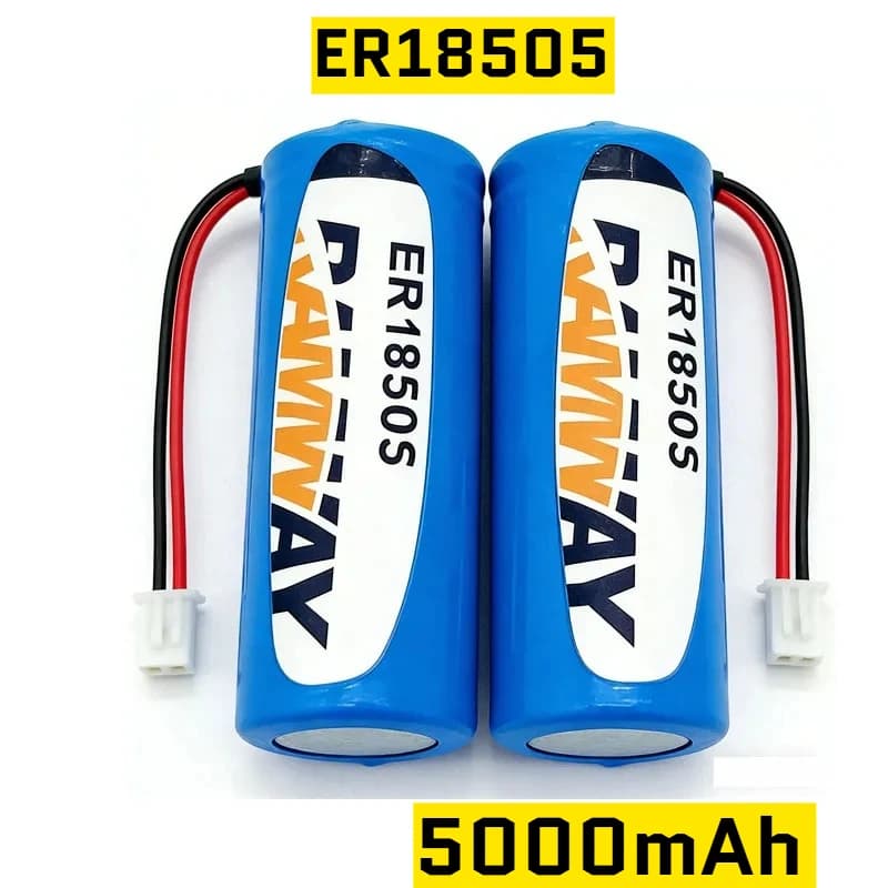 Batteria al Litio ER18505 3.6V 5000mAh per Contatori d'Acqua, Rilevatori di Fumo, Dispositivi IoT, Misuratori di Flusso, Contatori Gas, Controllo Industriale PLC