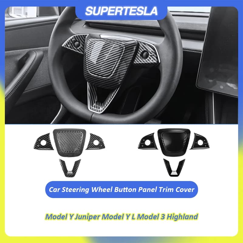 Per Tesla Model Y Juniper, Model Y L 2025-2026, Model 3 Highland 2024-2026: Nuovo Adesivo di Copertura per il Pannello dei Pulsanti del Volante