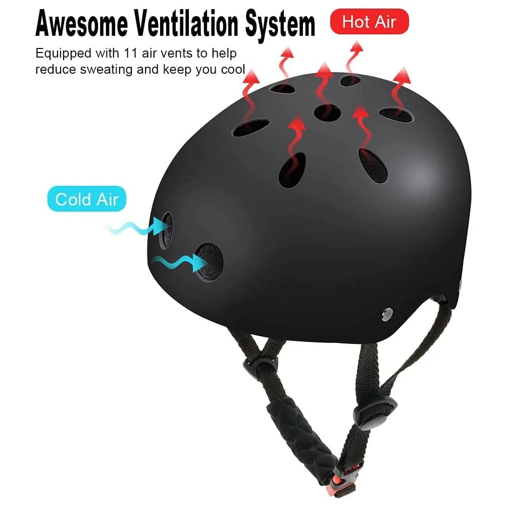 Skateboard and Bicycle Helmet, Lightweight and Adjustable, Bicycle Multipurpose, Skate and Scooter, Bicycle Helmet, Open Skateboard