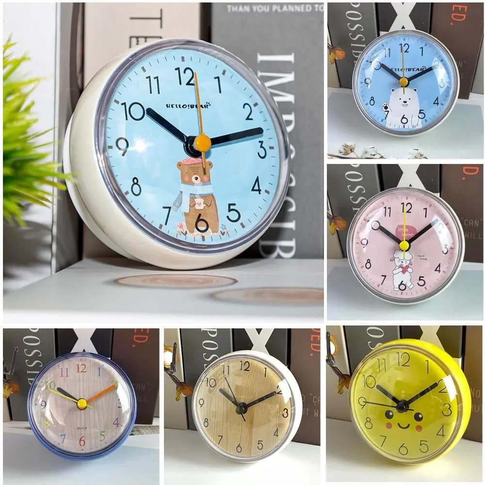 Modern Living Room Minimalist Battery Powered Mini Sucker Clock Art Wall Watch Home Decor Wall Clock Shower Clocks
