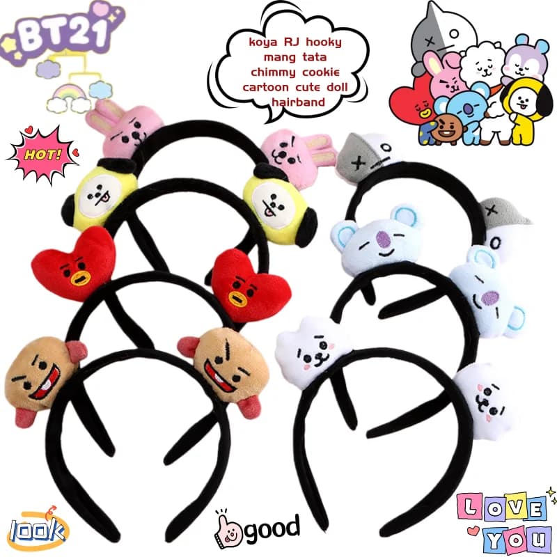 BT21 koya RJ Shooky Man Tata Chimmy Cooky Cerchietto con personaggi dei cartoni animati creativi e carini, accessorio decorativo per animazione secondaria