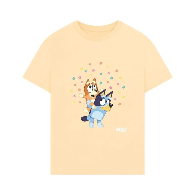 Nuova maglietta casual alla moda in puro cotone per adulti e bambini con stampa animata Bruy da 26 anni