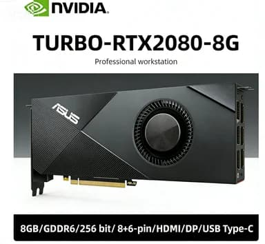 ASUS NVIDIA RTX 2080 TURBO-RTX2080-8G 8GB GDDR6 256bit GPU e scheda grafica RTX2080 8GD6 VGA PCI-E 3.0 HDMI DP USB Type-C