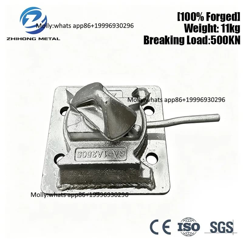 Marine Container 45 Degree Dovetail Twist Lock Bottom Foundation High Tensile Steel Embedded Lashing Fittings