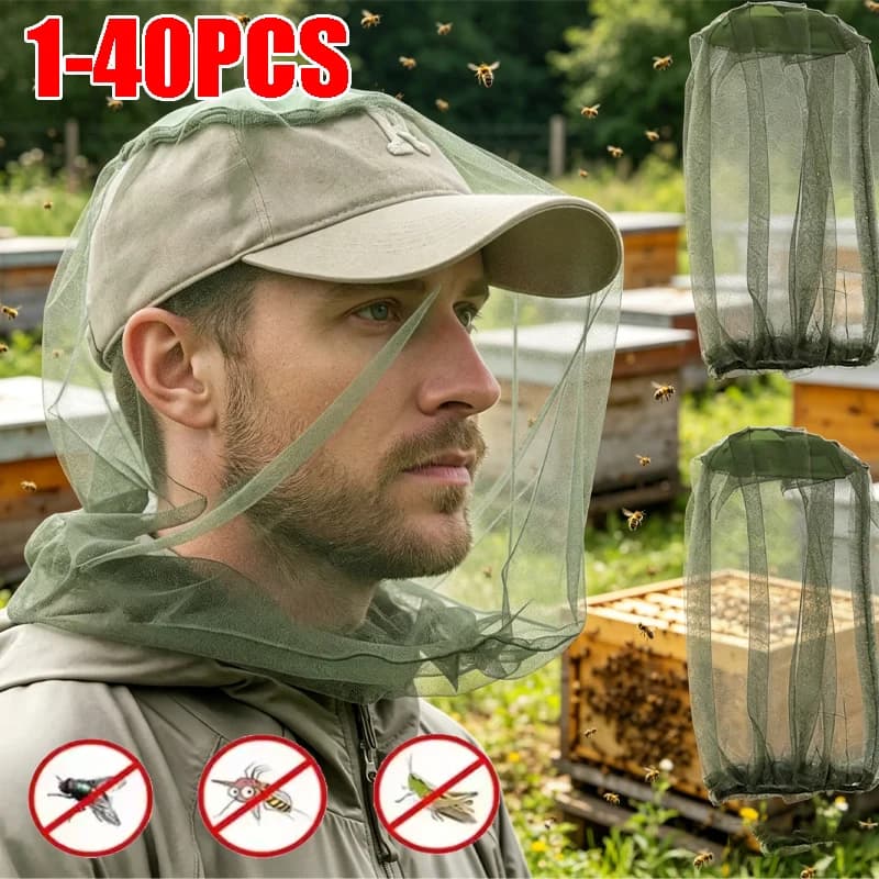 Cappello da Pesca con Protezione Solare e Anti-Zanzare, Traspirante con Rete Protettiva per il Viso, Unisex, per Pesca Notturna, Design Anti-Ape e Protezione UV