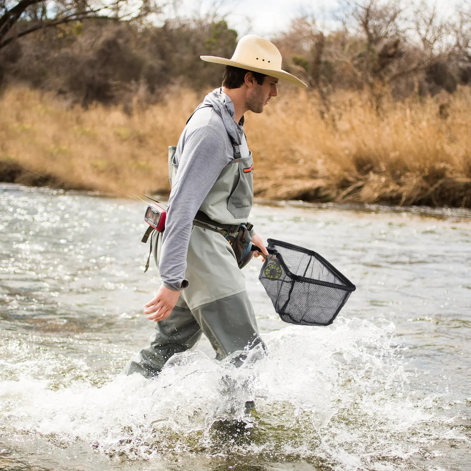 Guadino da Pesca Telescopico con Asta in Plastica Estensibile e Rete in Nylon Non Assorbente, Grande Dimensione per Laghi, Stagni e Acquari