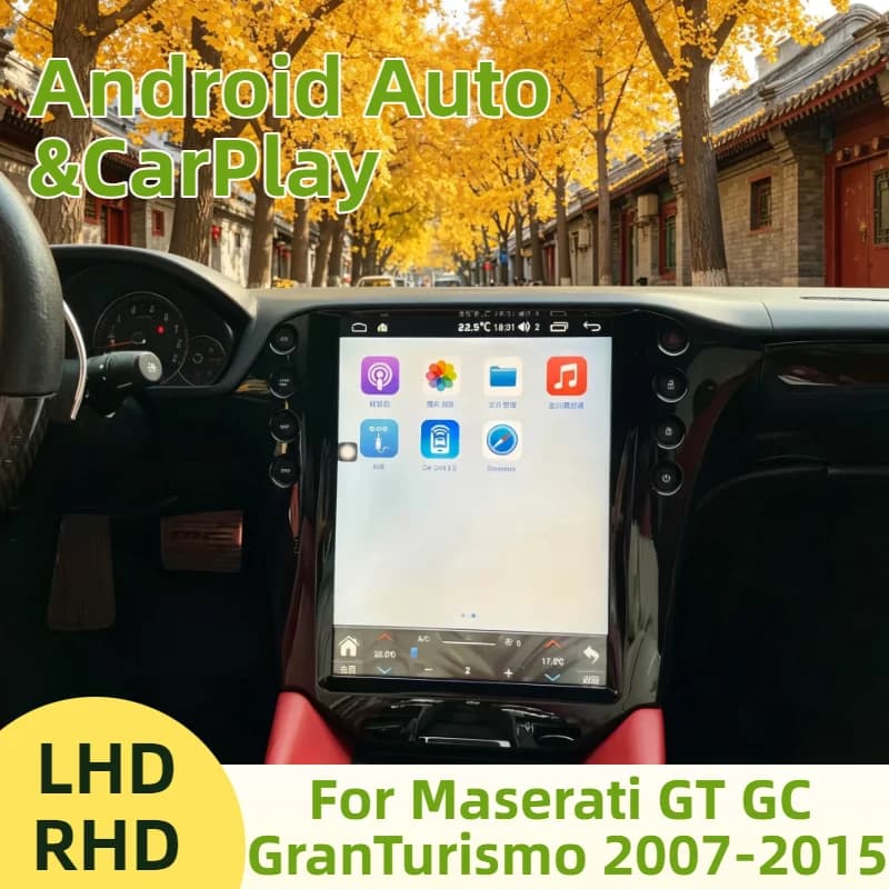 Autoradio Android 14 con CarPlay, Schermo da 12.1" per Maserati GT GC GranTurismo 2007-2015, Lettore Multimediale Stereo GPS