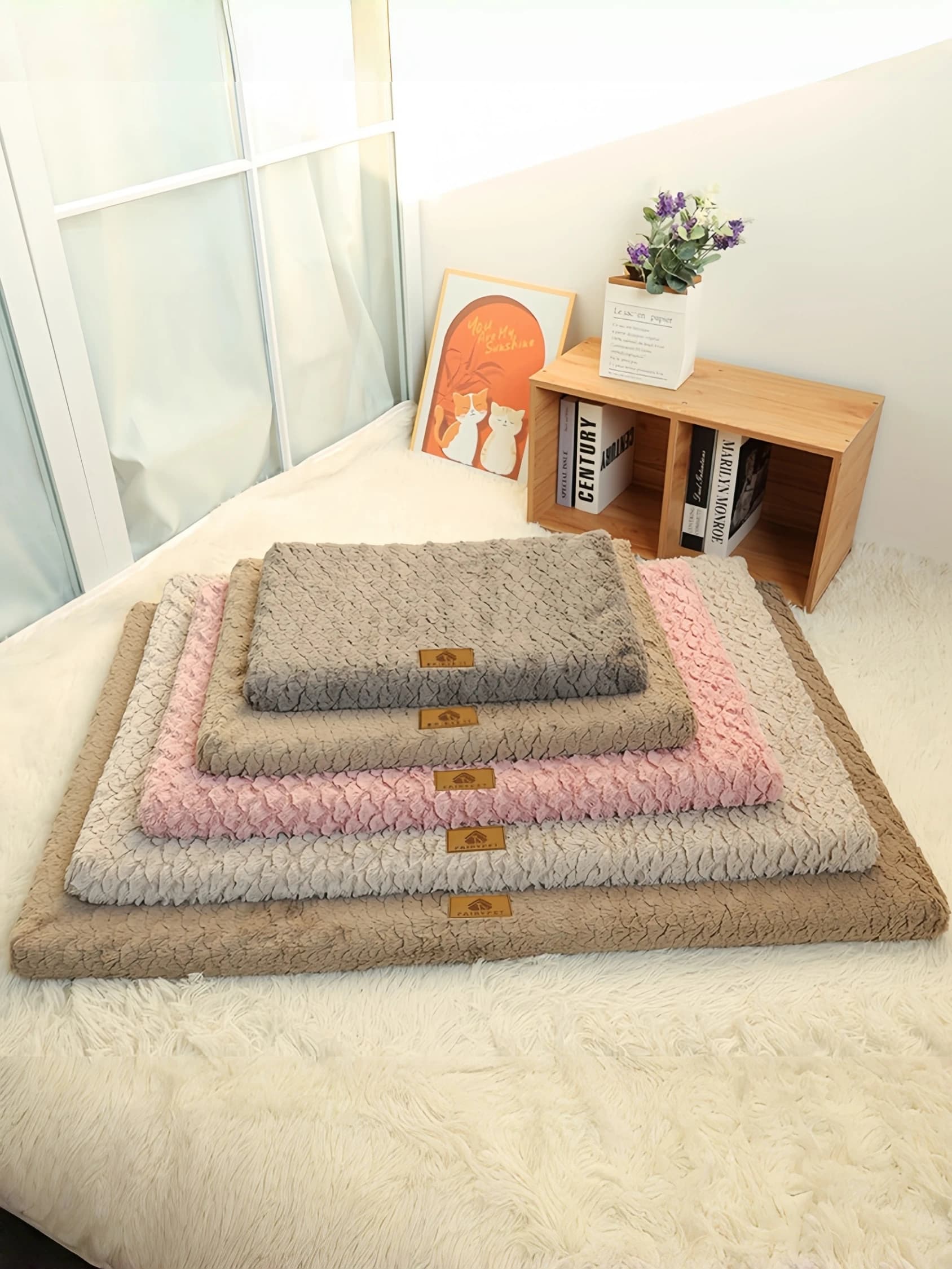 Cuccia Calda per Cani in Peluche con Materasso a Uovo e Copertura Rimovibile, Tappetino Invernale Accogliente per Cani di Piccola Taglia, Uso Domestico