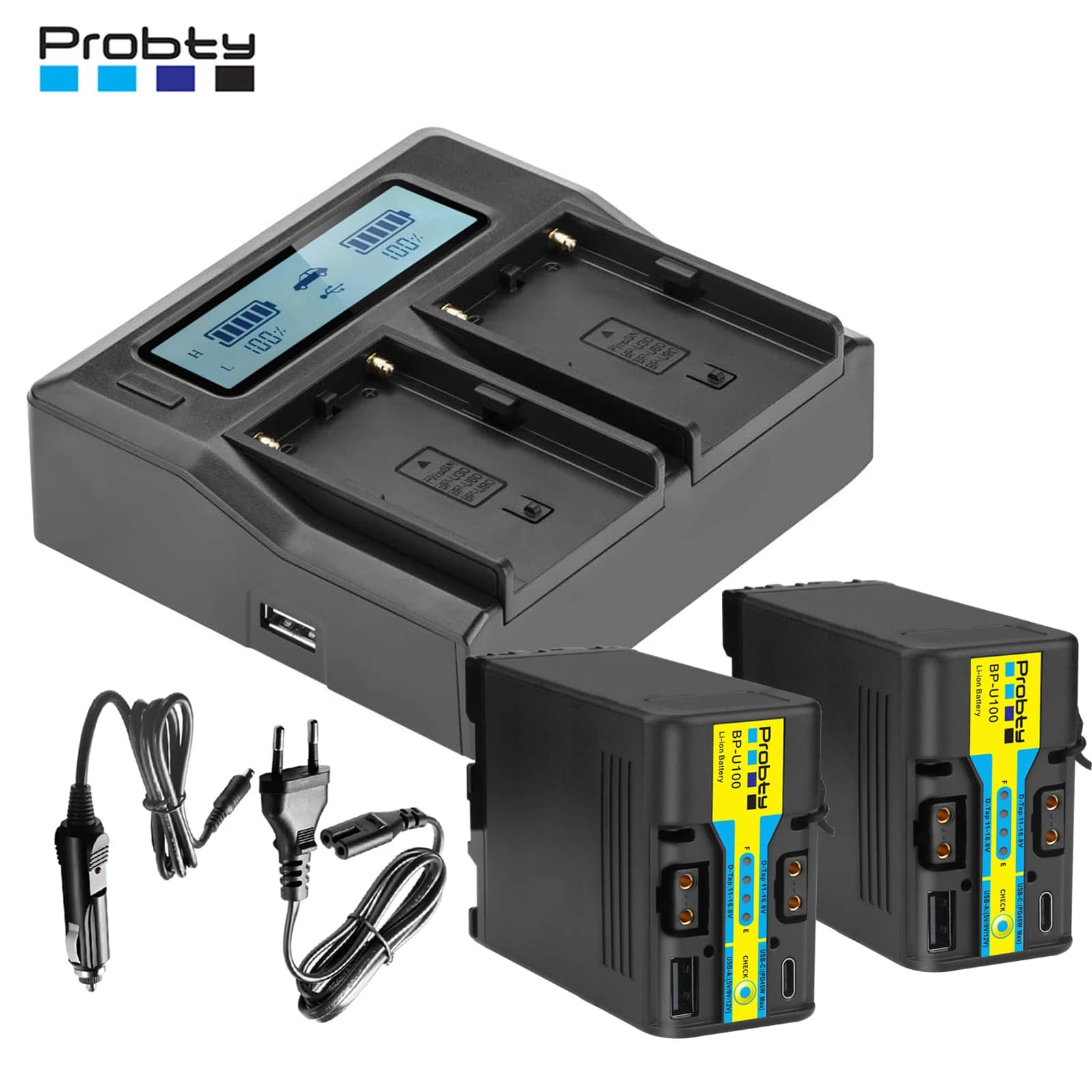 For Sony BP-U100 Battery+Quick LCD Battery Charger for Sony BP-U30 U60 U90 EX260 EX280 Z280 FS5 7 FX6 Z190 EX200 EX1R