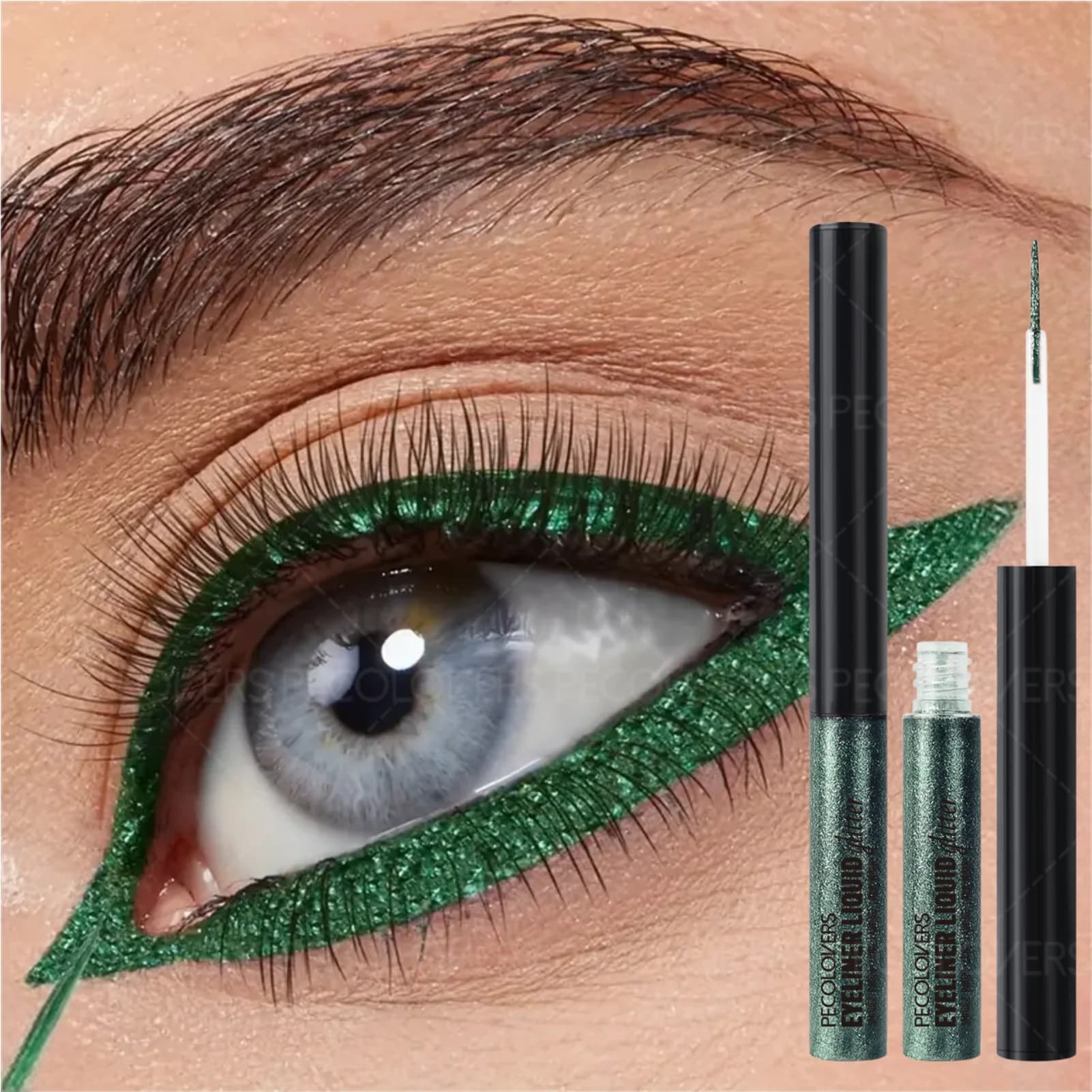 Eyeliner liquido e ombretto 2 in 1 da 1 pezzo: evidenziazione glitterata, impermeabile, a lunga durata