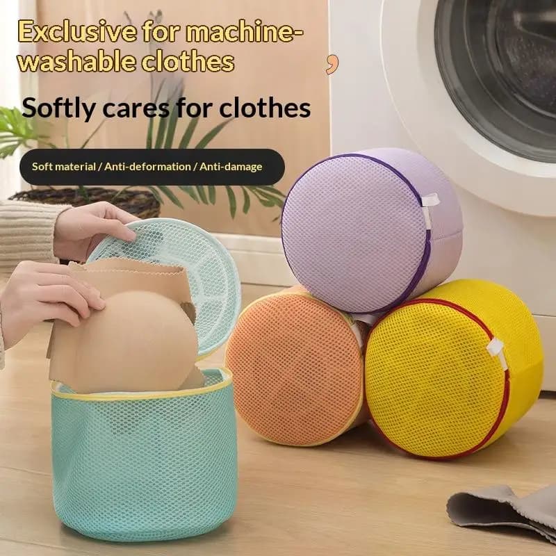 Reusable Mesh Laundry Bag Anti‑Deformation Structure Smooth Zipper For Washing Bras Delicate Clothes