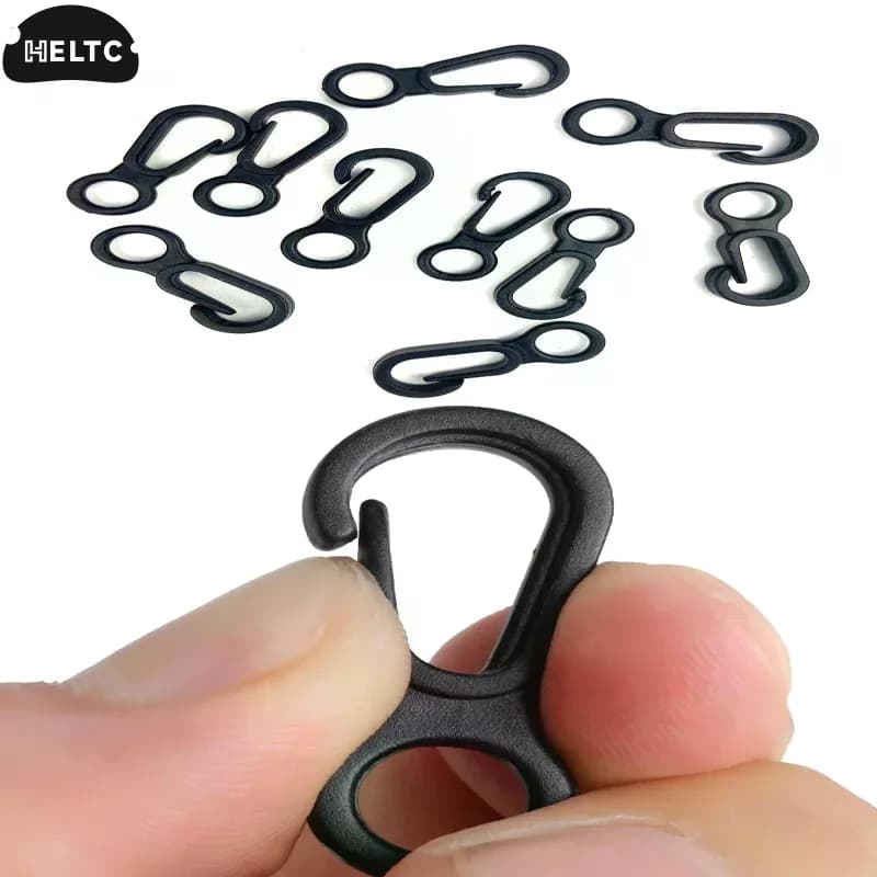 20Pcs Black Plastic Snap Hooks With Durable Build Perfect For Backpacks Keychains Camping Hiking Outdoor Use Hardware Fasteners