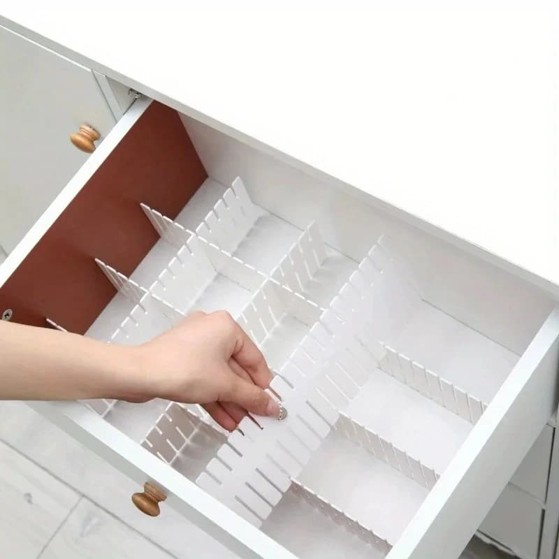 4/8/12PCS Divisorio per cassetti Divisorio per cassetti Camera da letto Armadietto Cassetto Biancheria intima Calzino Ordinamento Rack di stoccaggio regolabile fai da te