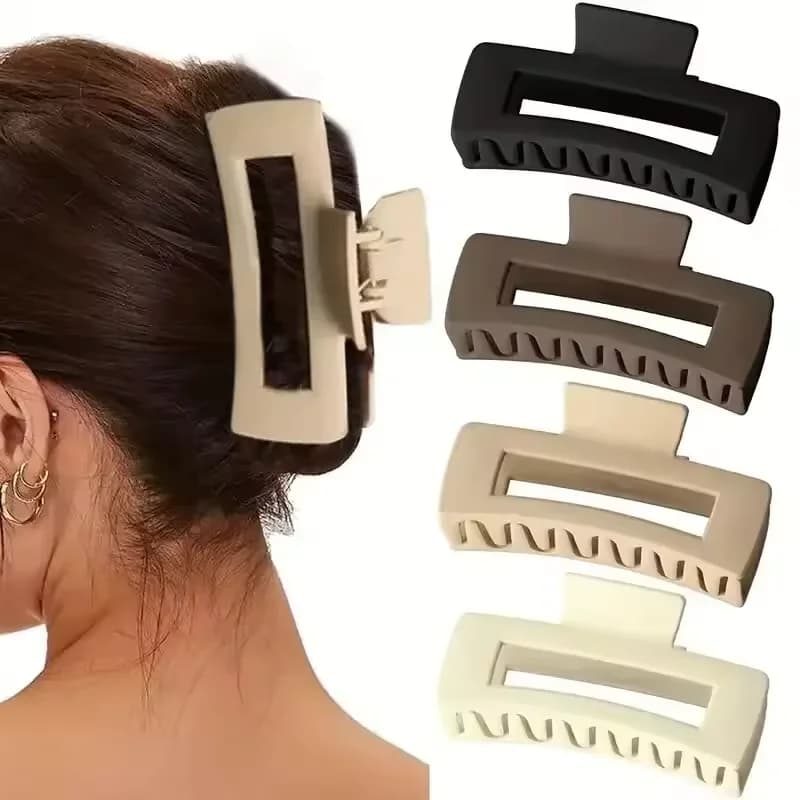 Fermaglio per capelli a pinza grande a forma di artiglio di squalo, tinta unita, stile semplice, accessorio per capelli