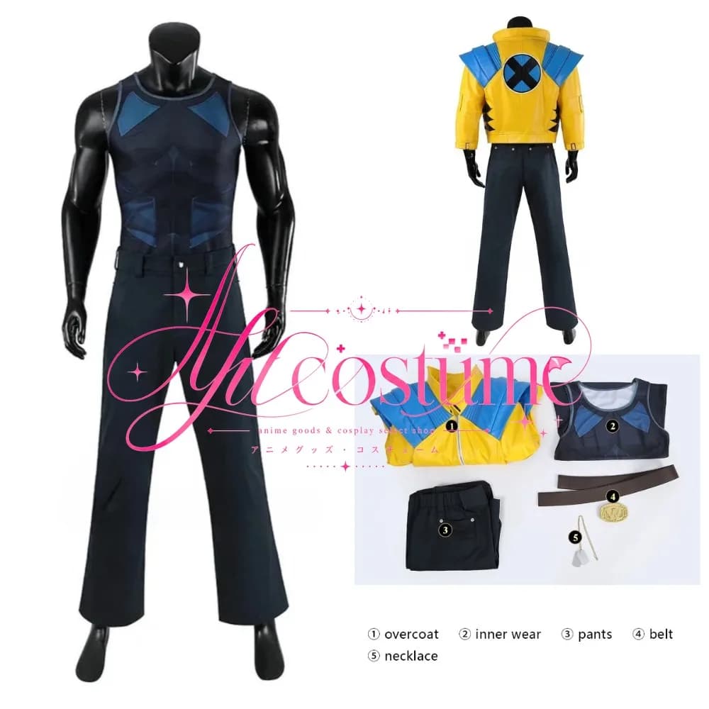 Wolverine Cosplay Costume Men Jacket Pant Superhero Costume Logan Coat Outfit Male Halloween Clothes Party Full Set