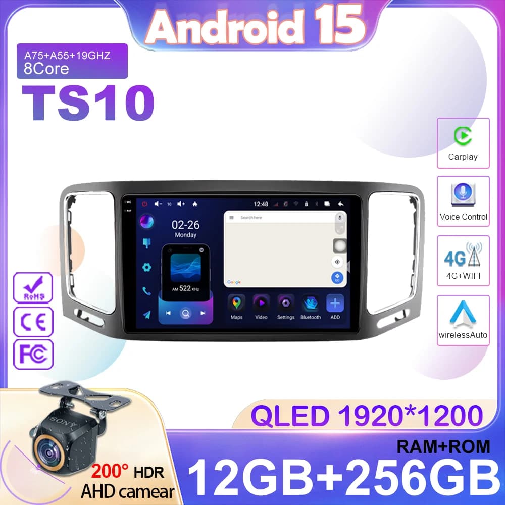 Autoradio Per Volkswagen VW Sharan SEAT Alhambra 7N 2010-2022 Android Auto Lettore Multimediale GPS Carplay 4G BT Wifi Video Stereo