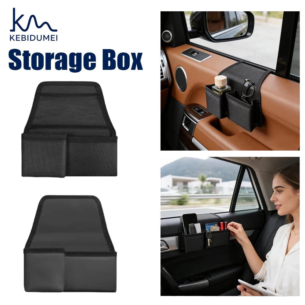 Organizer Laterale per Finestrino Auto, Portabicchieri Pieghevole, Scatola Portaoggetti per Bracciolo, Tasche Laterali in Pelle Oxford, Accessori Auto