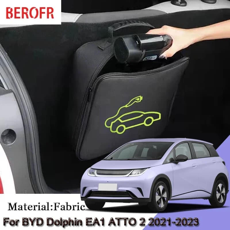 EV Cavo di Ricarica Per Auto Portaoggetti Borsa Da Trasporto Misura Per BYD Dolphin EA1 ATTO 2 2021-2023 Caricabatterie Spine Prese Impermeabile Ritardante di Fuoco