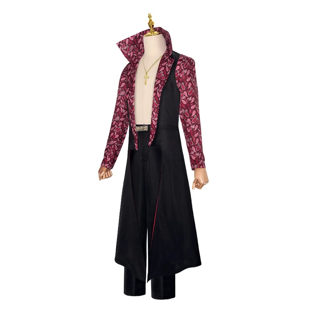 Movies Dracule Mihawk Cosplay Costume Collected to Korean Trench Coat Men Adult Halloween Carnival Necklace