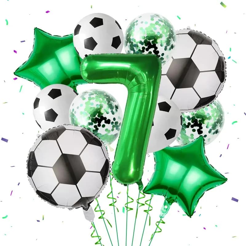 1 Set Helium Foil Globos Football Balloons Birthday Party Decorations Kids Boy 32Inch Green Number Ball Soccer Sports Supplies
