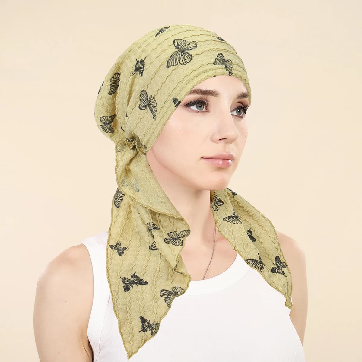 Hijab Musulmano da Donna, Copricapo Morbido ed Elastico con Coda Lunga, Turbante, Sciarpa per la Testa, Bandana Elasticizzata
