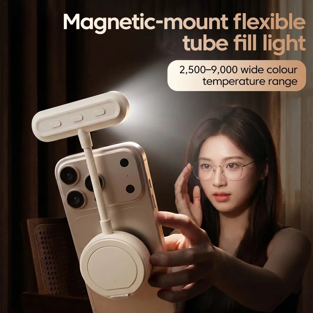 Magnetic LED Light Mobile Phone Night Selfie Fill Light Multi Angle Adjustable Portable Rechargeable Night Light with Bracket