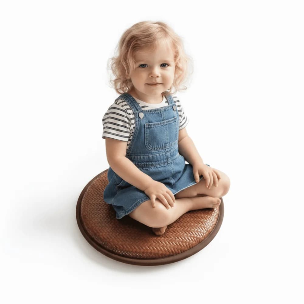 Durable Non-slip Round Floor Cushion Soft Woven Texture Tatami Floor Cushion Thickened Round Shape Meditation Mat Home Decor