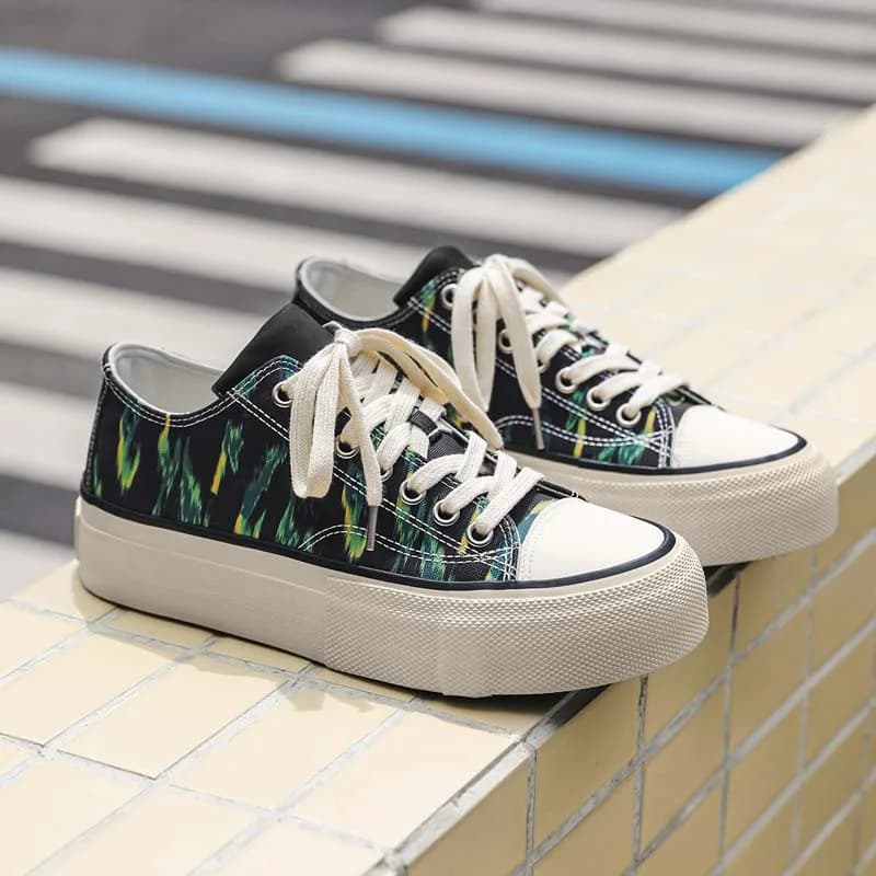 Scarpe Sportive da Uomo per Corsa, Casual con Suola Spessa, Comode, Antiscivolo, per Esterni, Camouflage, Scarpe da Passeggio in Tela, Scarpe da Skateboard