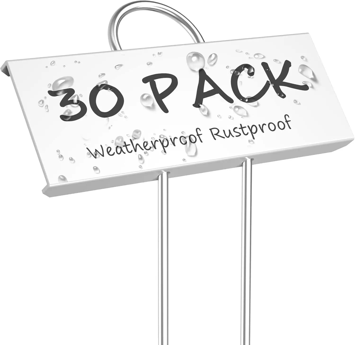Set of 30 Labels for Reusable Metal Plants, 27 cm Garden Markers for Vegetables, Herbs, Flowers, Seeds and Serra
