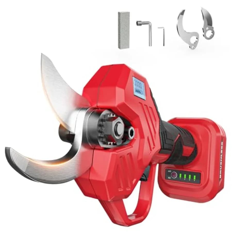 Battery Electric Scissors Compatible with Milwaukee 18V Battery, 0.8-2 Pole Portable Power Adapter with LCD Display
