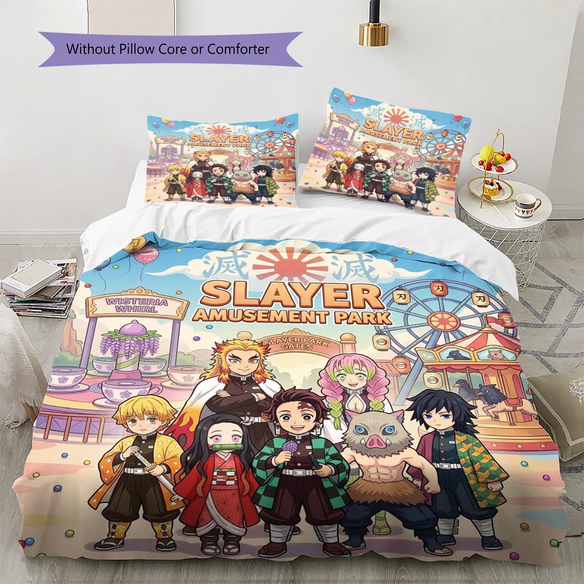 Demon Slayer Soft Duvet Cover Comfortable, Children Bedding Set Gift, Extra Large Various Sizes -HE30