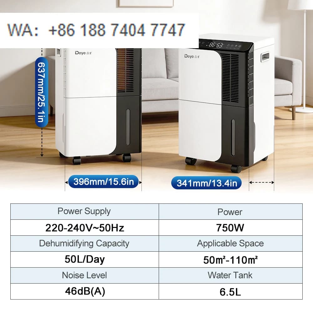 DYD-D50D Deumidificatore d'Aria Portatile Smart WiFi da 50L per Uso Domestico e Commerciale