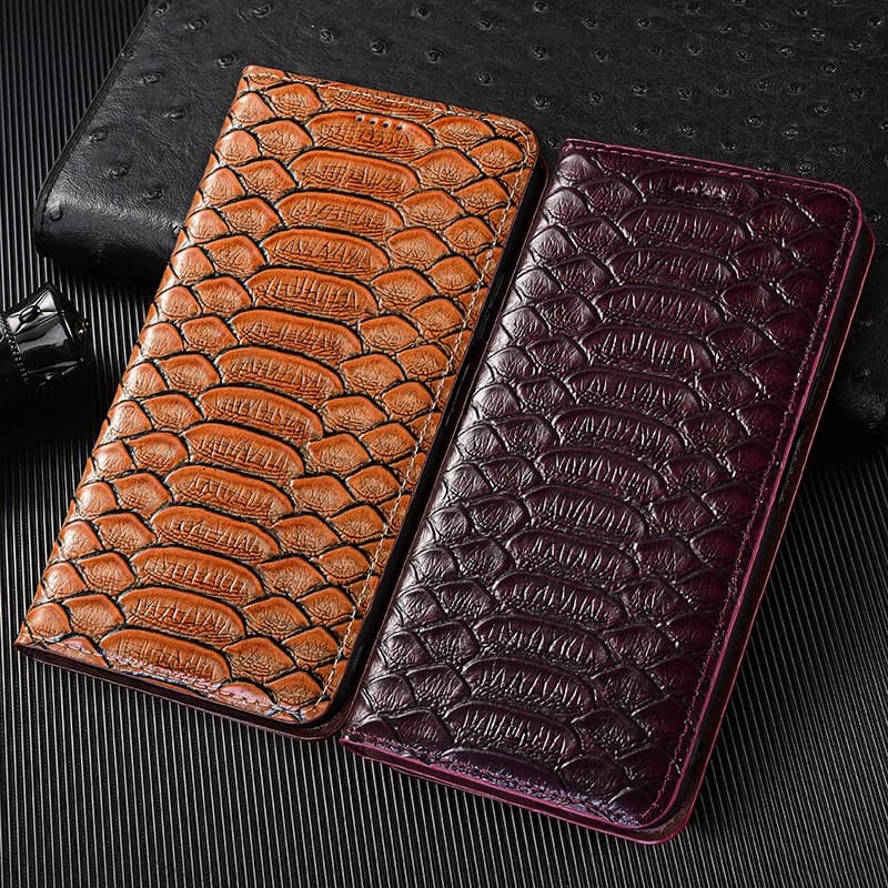 Custodia Flip in vera pelle Python per Samsung Galaxy A04 A14 A24 A34 A54 A05 A15 A25 A35 A55 A06 A16 A26 A36 A56 Custodie