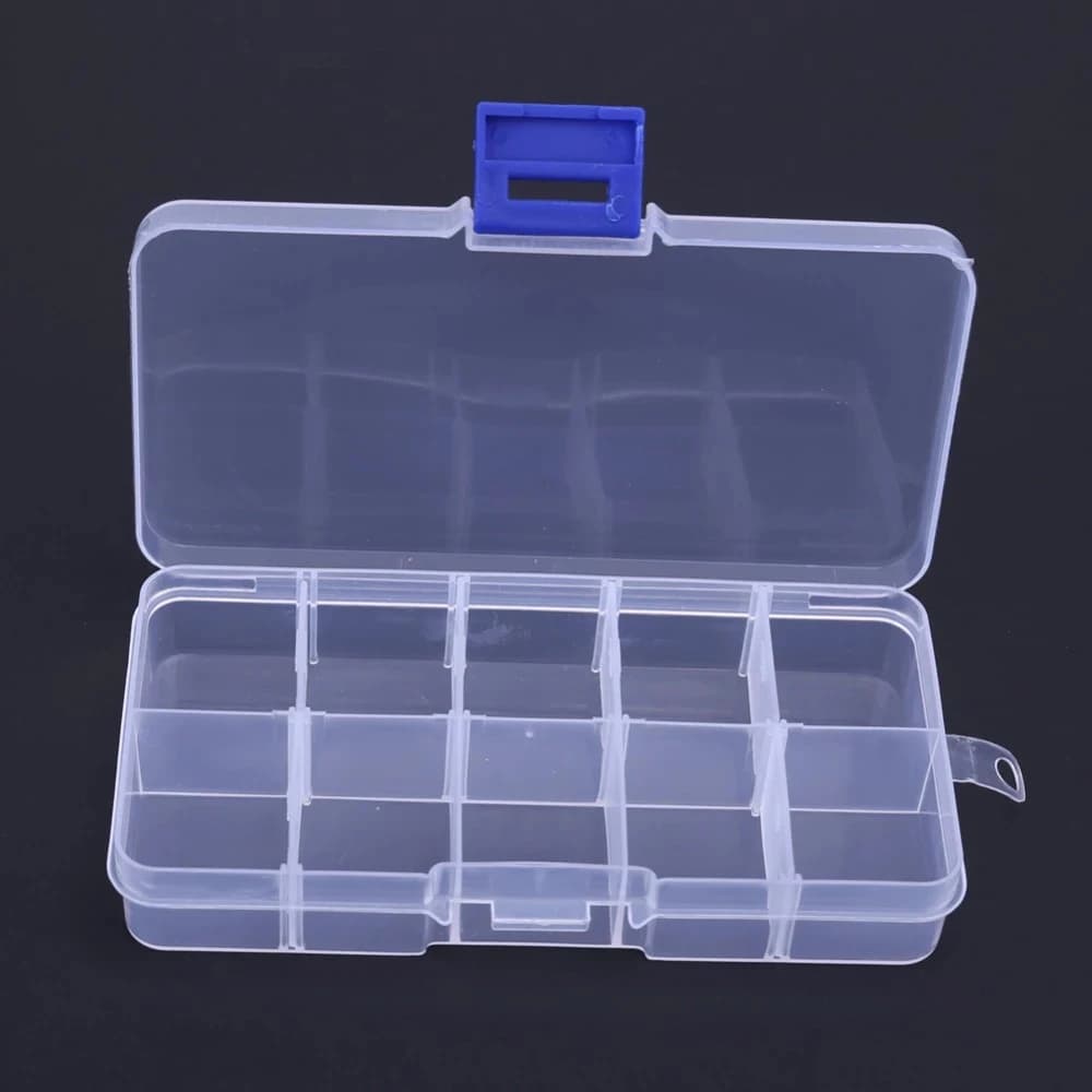 Hook Lure Box Bait Connector Square Plastic Transparent Storage Case Fishing Tackle Box Storage Box Fishing Box 10 Compartments