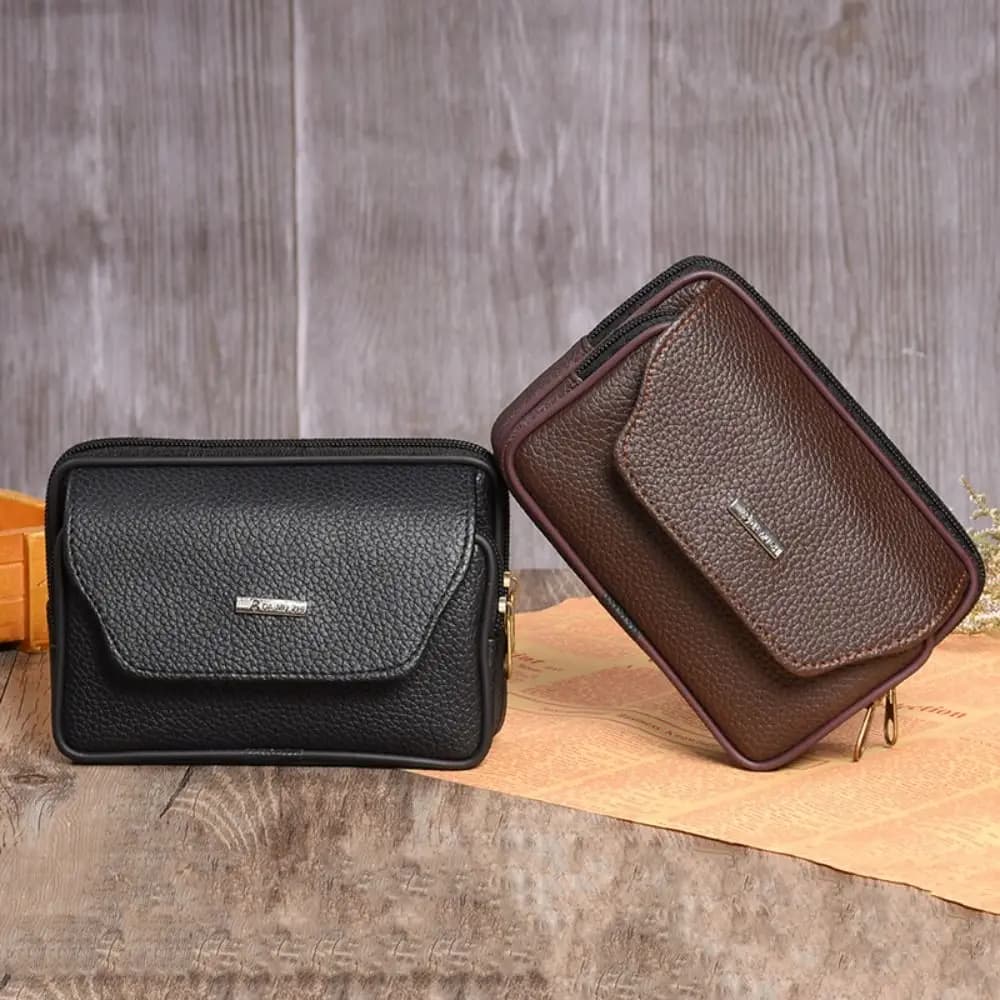 Marsupio Casual in Pelle PU per Uomo, Borsa da Cintura Sportiva Impermeabile, Comoda per Viaggi