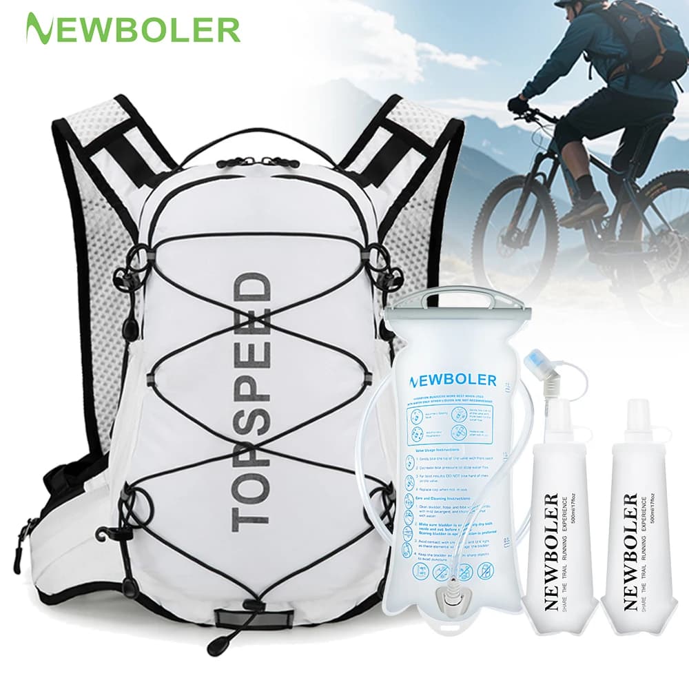 NEWBOLER Lightweight and breathable bag for hydration Outdoor sports Hiking Running backpack Cycling backpack with water bottles