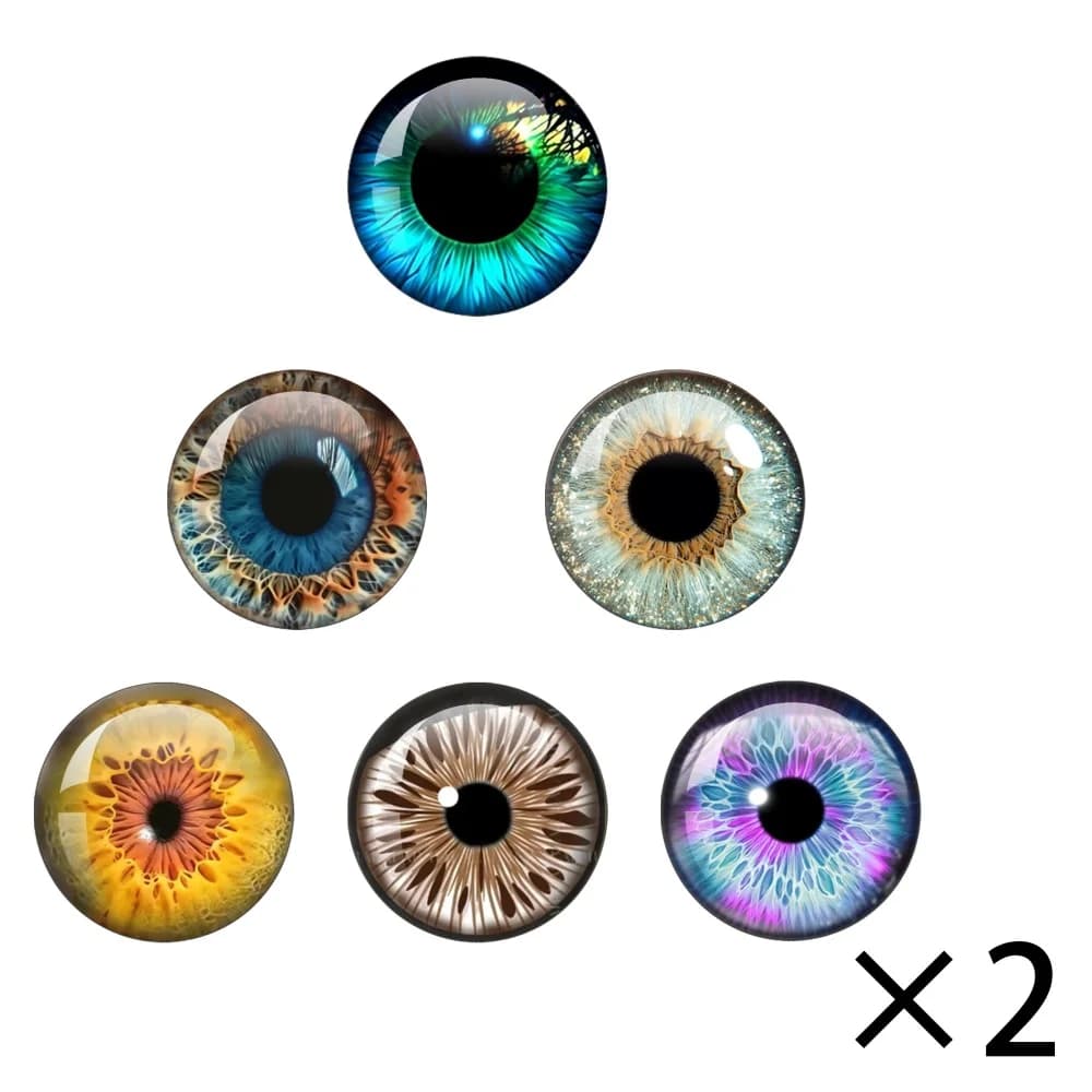 Occhio di drago Occhi di vetro Cabochon Rotondi 10MM-40MM Rotondo Occhio di drago Drago Occhio di gatto Giocattoli Accessorio gioielli fai da te MIX Pupilla Eye Cameo