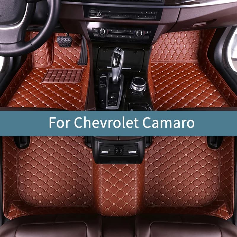 Car Floor Mats For Chevrolet Camaro 2022 2023 2024 2025 2026 2027 Leather Floor Mats For Cars All Weather Waterproof Full Set