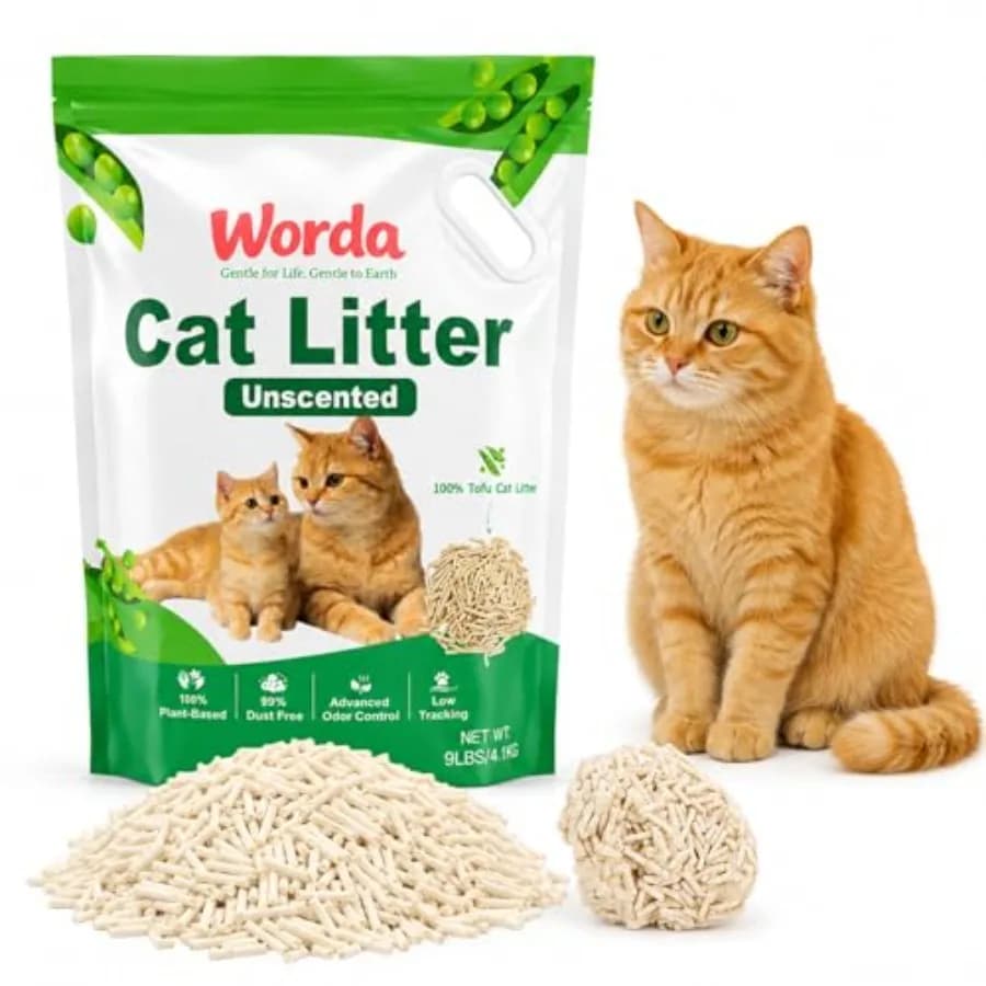 Tofu 100% Natural Plant-Based Cat Litter Unscented Dust-Free and Respiratory Friendly Low Tracking Fast Clumping for Multi-Cat