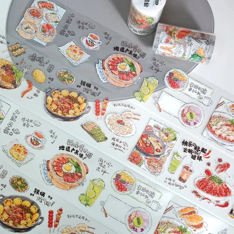 A Lot Of Deliciousness Die Cut PET Washi Tapes Craft Supplies DIY Scrapbooking Card Making Plan Sticker