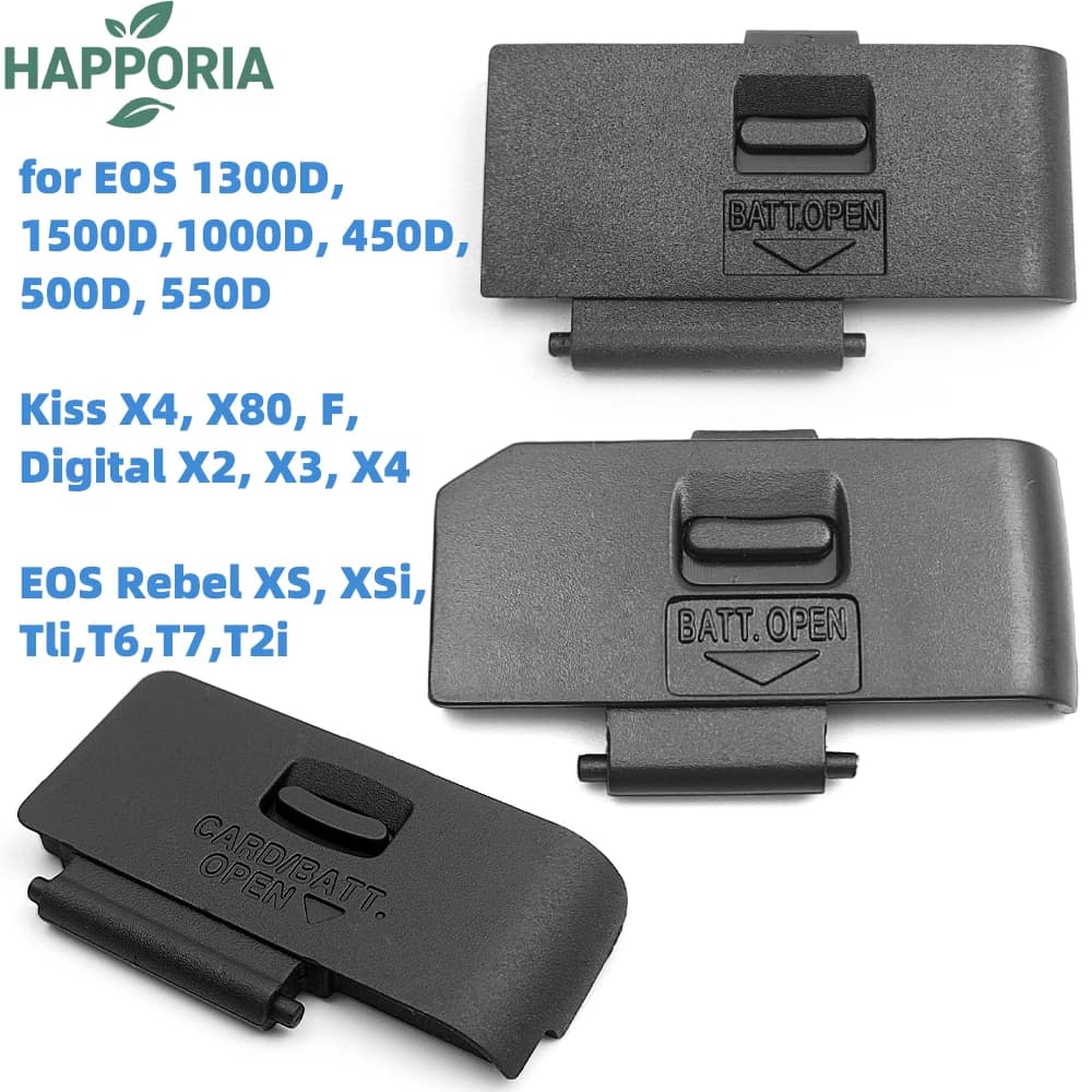 HAPPORIA Battery Door Cover Replacement for Canon EOS 1300D 1500D 1000D 450D 500D 550D Rebel T6 T7 Kiss X80 DSLR Camera