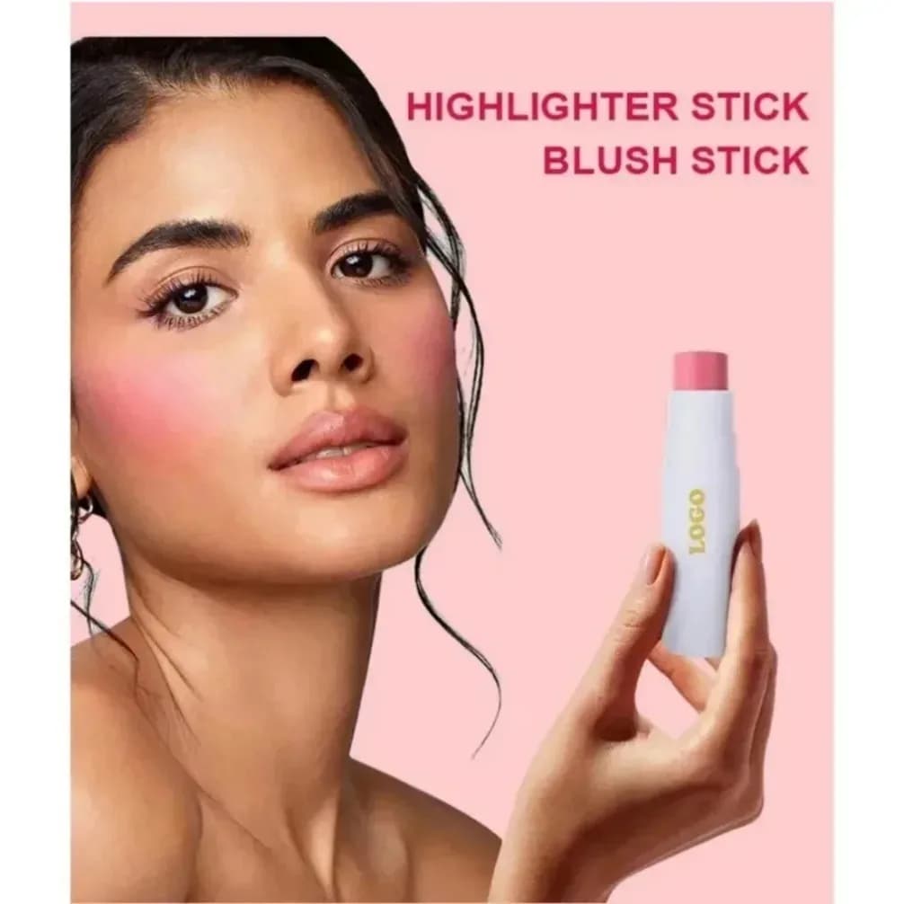 Stick Blush Multicolore e Illuminante Impermeabile a Lunga Durata, Effetto Luminoso, Etichetta Privata, Logo Personalizzato, Trucco Vegano all'Ingrosso