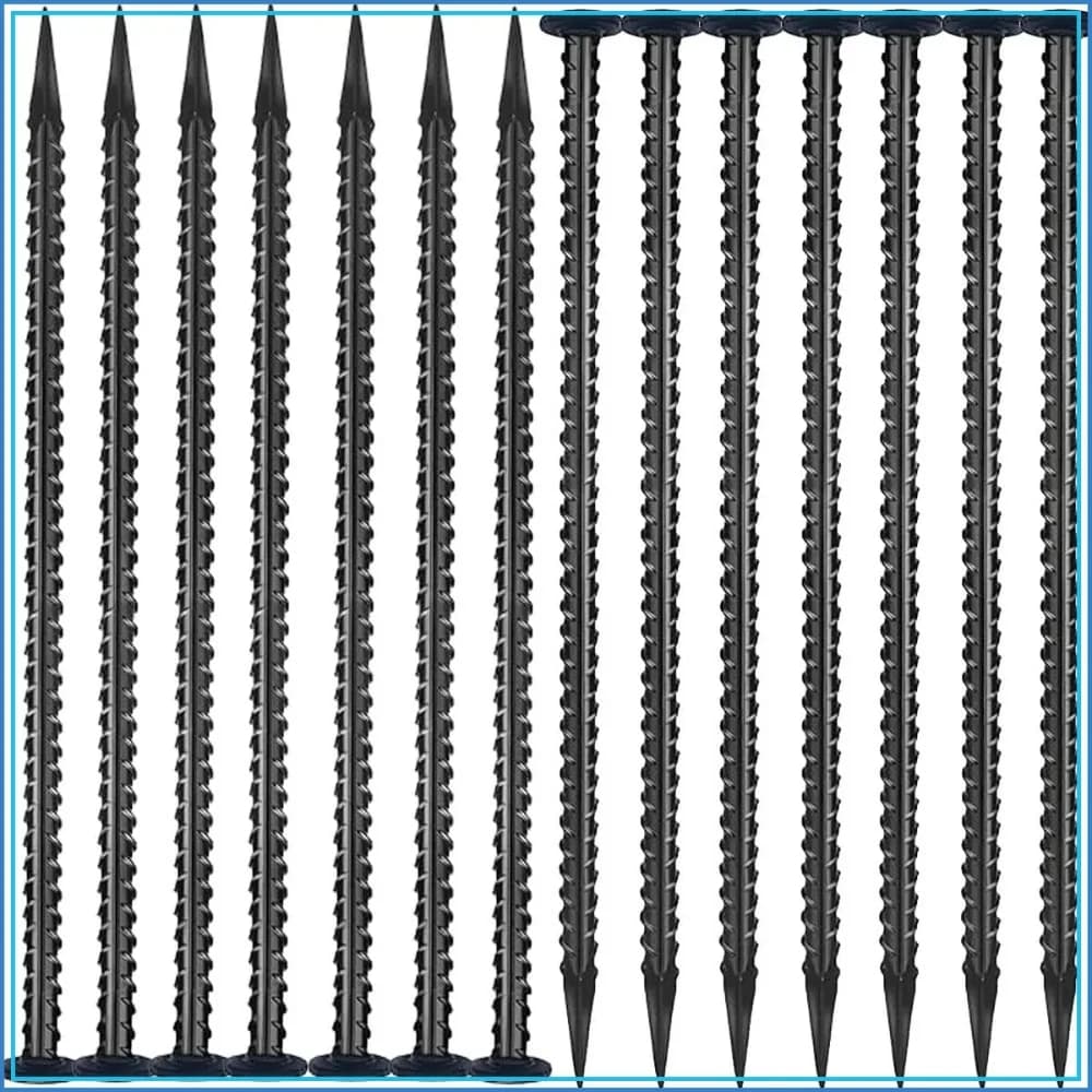 16 Inc Rebar Stakes, Ground Stake, 1/2 Inch Diameter, Galvanized Steel Ground Anchors for Speed Bump, Tent Stakes, Heavy Duty Metal Stakes, Road Construction Outdoor Camping, 30 Pack